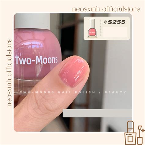 Sơn Móng Tay Thạch Tự Khô Trong Suốt Bóng Two Moons S Nude Hồng Đỏ ml Neosxinh Nails