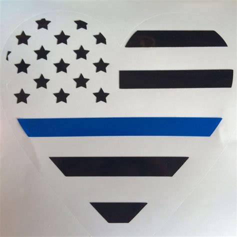 Thin blue line heart decal includes US by TemperedBlueDesigns