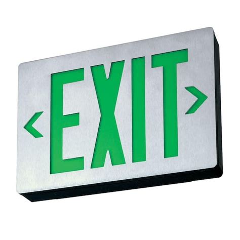 Lithonia Lighting Signature Die Cast Aluminum Led Green Single Face Exit Sign Le S 1 G El N