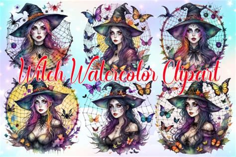 Witch Watercolor Clipart Bundle Graphic By Lr Art · Creative Fabrica