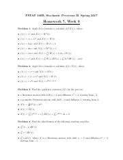 HW 7 Pdf PSTAT 160B Stochastic Processes II Spring 2017 Homework 7