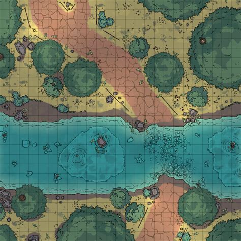 Oc River Crossing Dungeondraft Forest Battlemap Planos Campanita