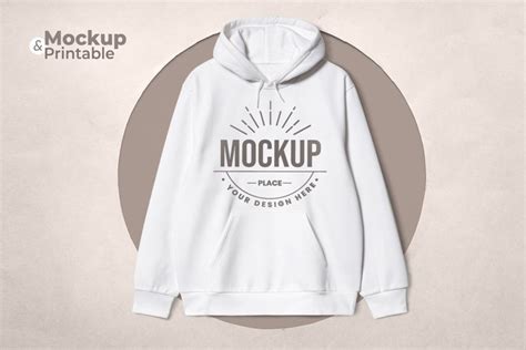 White hoodie mockup PSD for sublimation printable SVG design