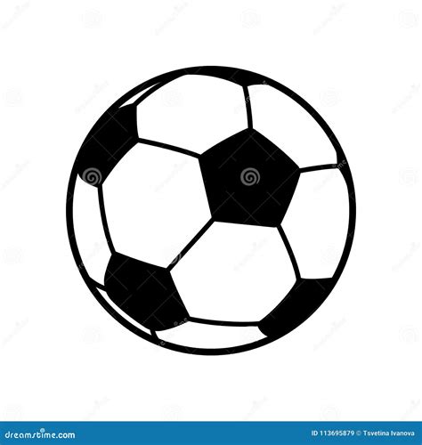 Football, Soccer Ball Vector Black and White Illustration. Stock ...