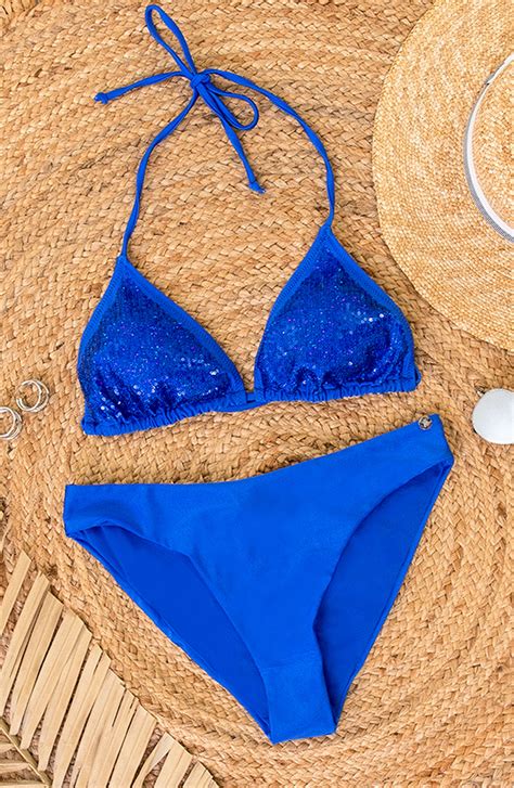 Pailletten Bikini Top Kobalt Fashionmusthaves Nl