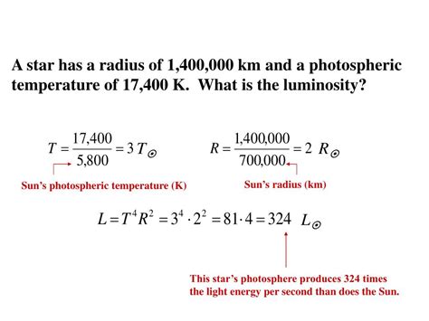 PPT A STARS LUMINOSITY TEMPERATURE RADIUS PowerPoint