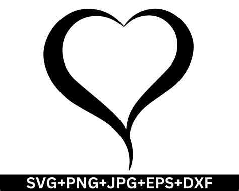 Heart Svg Heart Outline Svg Beautiful Open Heart Svg Love Heart Svg