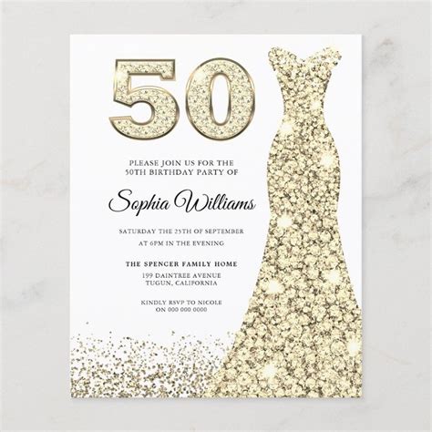 50 And Fabulous Budget Womans 50th Birthday Invite Zazzle 60th Birthday Party Birthday