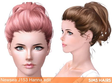 Newseas J153 Hanna Hairstyle Retextured By Sims Hairs