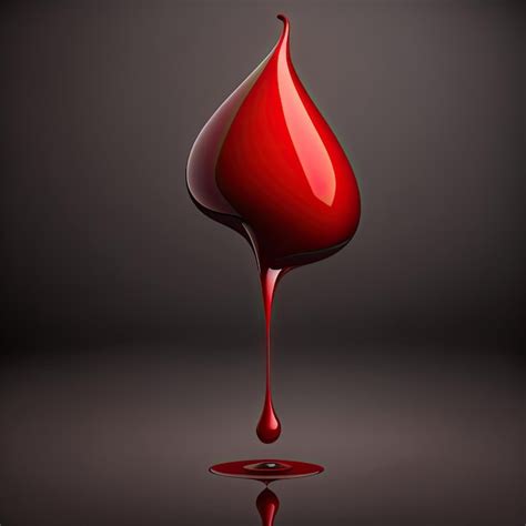 Premium Ai Image Flowing Drop Of Blood Or Red Paint