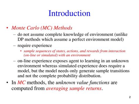 Ppt Monte Carlo Methods Week 5 Powerpoint Presentation Free