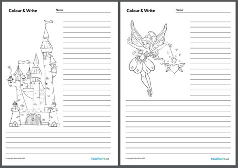 Fairy Tale Theme Colour And Write Sheets Worksheets For Ks1 English