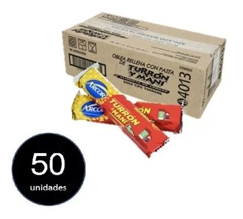 Caja 50 Unidades Oblea Rellena De Turrón Maní Arcor Cuotas sin interés