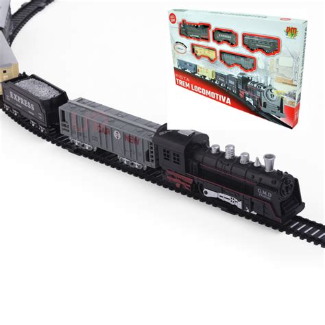 Trenzinho Pista Eletrico Trem Locomotiva Luz E Som 103 5cm DM Toys