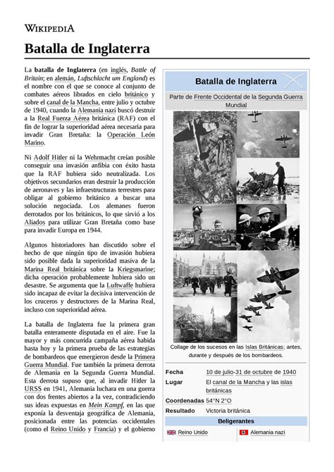 Batalla de Inglaterra - actividad analitica - Batalla de Inglaterra