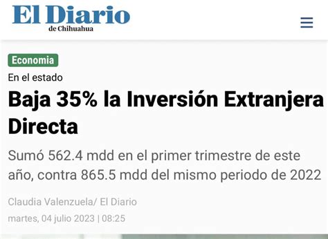 Andrea Ch Vez On Twitter Mientras La Inversi N Extranjera En M Xico