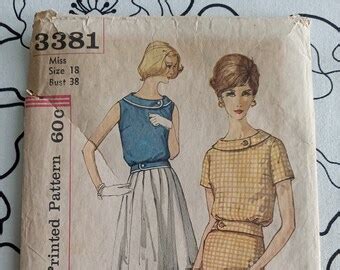 Vintage Simplicity Dress Pattern Wounded Bird Etsy