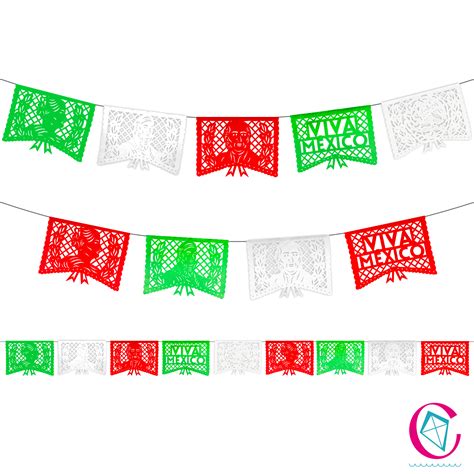 GUIRNALDA DE PAPEL PICADO VIVA MEXICO FIESTAS PATRIAS PAPEL CHINA KIT