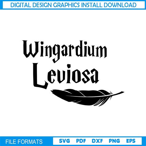 Wingardium Leviosa Harry Potter Feather Svg Silhouette Inspire Uplift