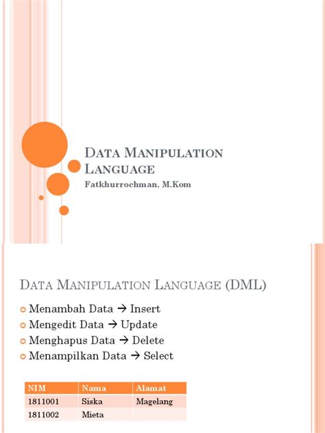 Data Manipulation Language Dml Pdf