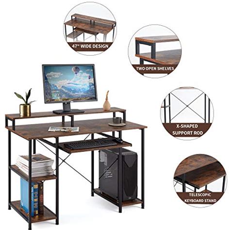 Yoleny Inch Computer Desk Modern Home Office Desks With Open Storage