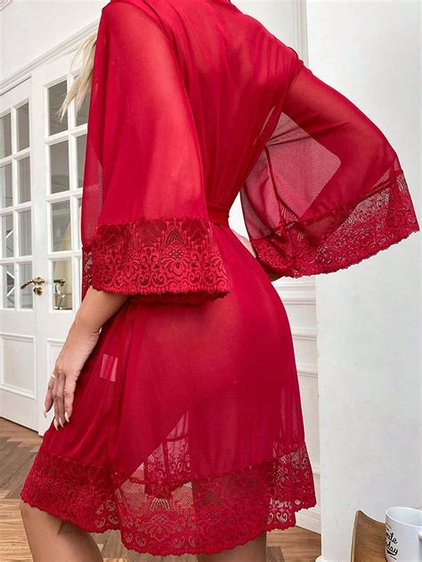 1 Pezzo Babydoll Sexy In Maglia Trasparente Per Donne Lingerie Con