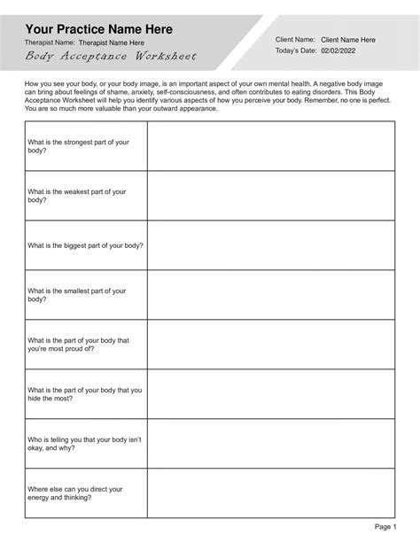 Acceptance Worksheet Pdf Mental Health Worksheets SexiezPicz Web Porn