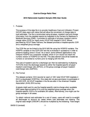 Fillable Online Hcup Us Ahrq 2010 Nationwide Inpatient Sample NIS