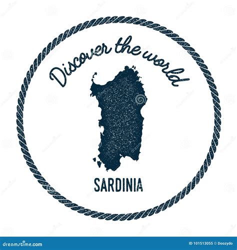 Sardinia Map In Vintage Discover The World Stock Vector Illustration