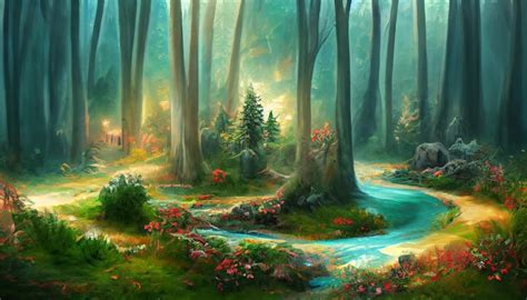 Premium Photo The Enchanted Forest Of The Magic Natural Landscape And