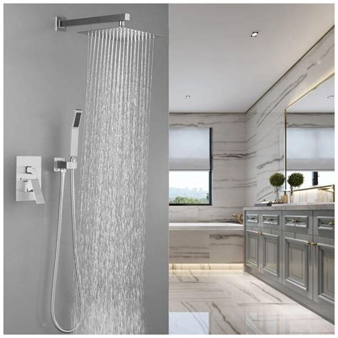 Wenasi 10 Inch Shower Head Bathroom Luxury Rain Mixer Shower Complete