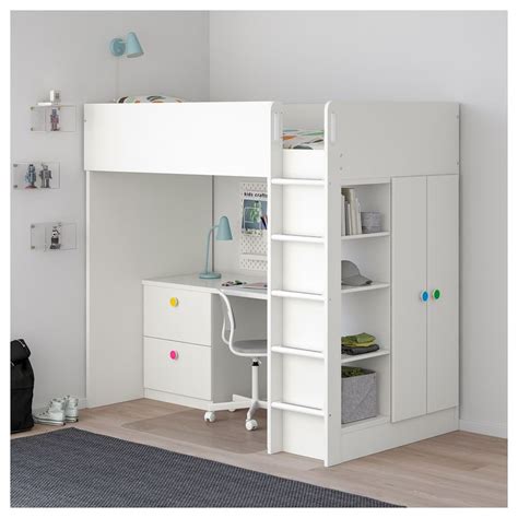 IKEA STUVA FÖLJA Loft bed with 2 drawers 2 doors white Stuva loft