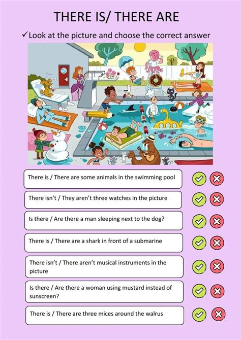 There is- there are - Interactive worksheet | Worksheets, English ...
