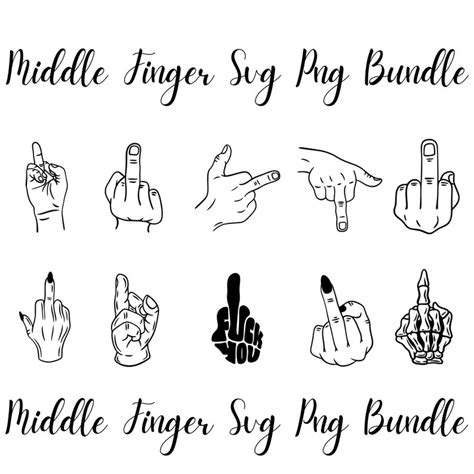 Middle Finger Svg Png Bundle Fuck You Girls Power Skeleton Etsy