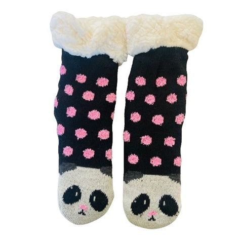 Girls Fluffy Thermal Slipper Socks with Floor Grips 4-7 Years | Shop ...