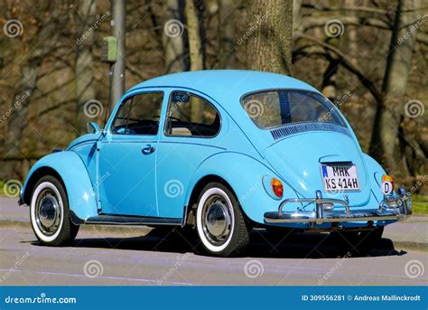 Light Blue Vw Beetle With Whitewall Tires Editorial Photo Image Of