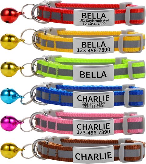 Pet Supplies Custom Breakaway Cat Collars With Bell Engraved