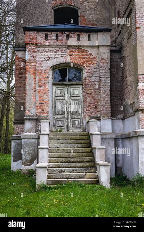 Abandoned Gothic Revival Palace In Drezewo Village In West Pomeranian