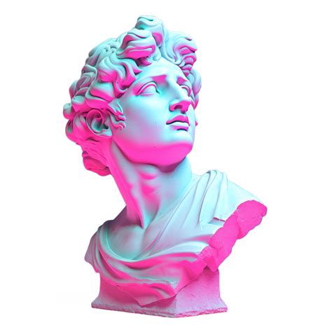 Onda De Vapor Estatua Busto Clipart Ai Generado Png