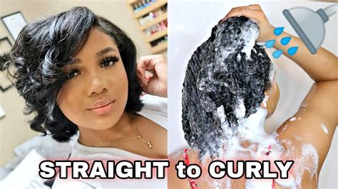 Straight To Curly Hair Natural Hair Wash Day Routine Youtube