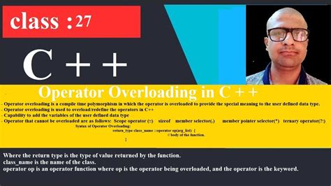 27 Operator Overloading In C C Programming Tutorial For Beginners