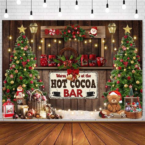 Amazon Withu Christmas Hot Cocoa Bar Backdrop Winter Xmas Tree