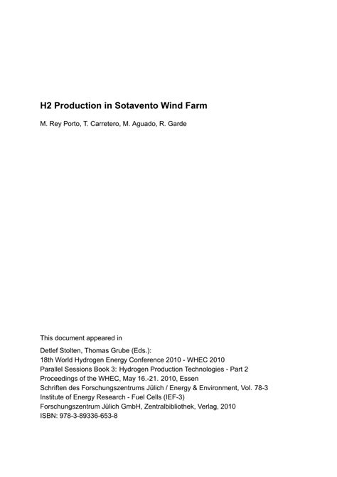 (PDF) H2 Production in Sotavento Wind Farm