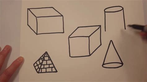 Drawing 3-D Solid Shapes - YouTube