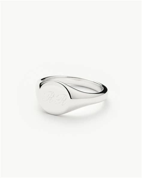 Engravable Round Signet Ring Sterling Silver Missoma