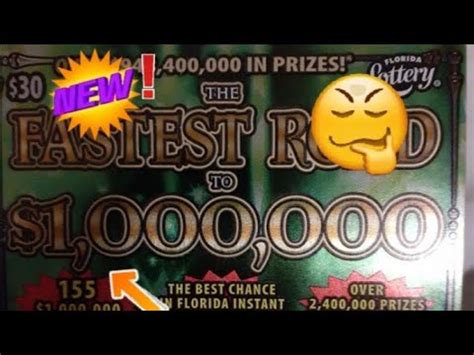 I HAVE THE BIG BOY TODAY THE 30 FASTEST ROAD TO A MILLION SCRATCH OFF