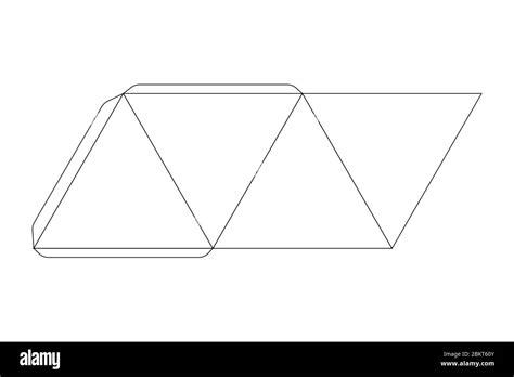 Plantilla De Pirámide De Papel Esquema De Recorte En Blanco Imagen