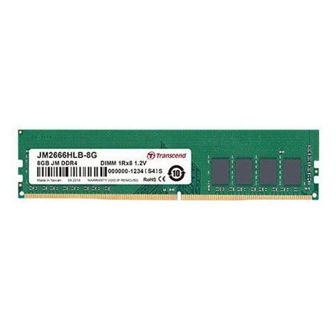 8GB Transcend DDR4-2400 DIMM CL17 Single - DDR4-2400 (PC4-19200U ...
