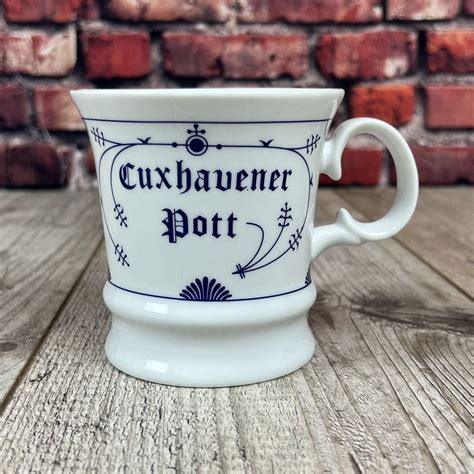 Indisch Blau Herrenbecher CUXHAVENER POTT Ebbe Und Flut Kaffeebecher