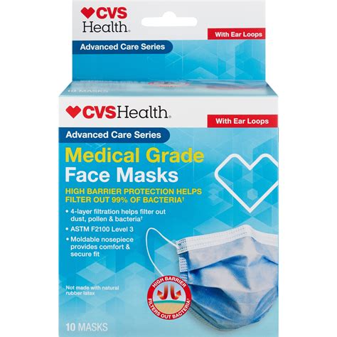 Cvs Health Advanced Care Series Medical Grade Face Masks With Ear Loops